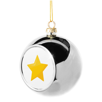 Star, Χριστουγεννιάτικη μπάλα δένδρου Ασημένια 8cm