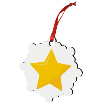 Star, Χριστουγεννιάτικο στολίδι snowflake ξύλινο 7.5cm