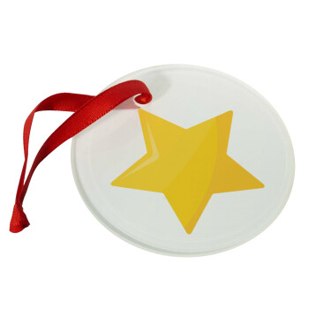 Star, Χριστουγεννιάτικο στολίδι γυάλινο 9cm