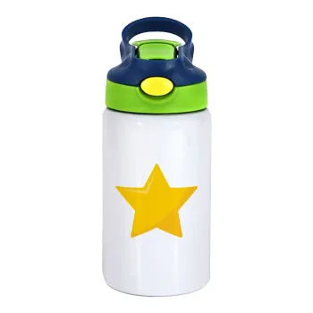 Star, Παιδικό παγούρι θερμό, ανοξείδωτο, με καλαμάκι ασφαλείας, πράσινο/μπλε (350ml)