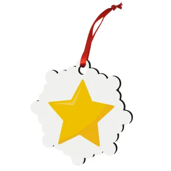 Star, Στολίδι Χριστουγεννιάτικο στολίδι snowflake ξύλινο 7.5cm