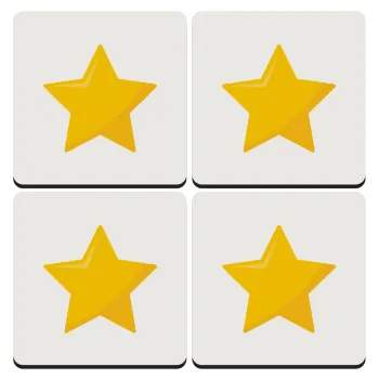 Star, ΣΕΤ 4 Σουβέρ ξύλινα τετράγωνα (9cm)