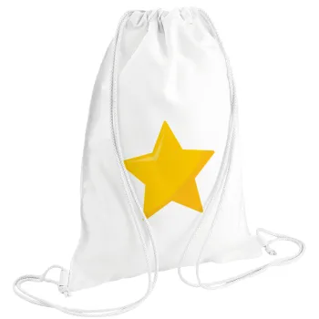 Star, Backpack pouch GYMBAG white (28x40cm)