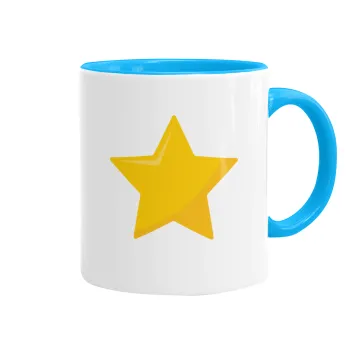 Star, Mug colored light blue, ceramic, 330ml