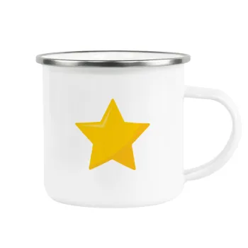 Star, Metallic enamel cup white 360ml