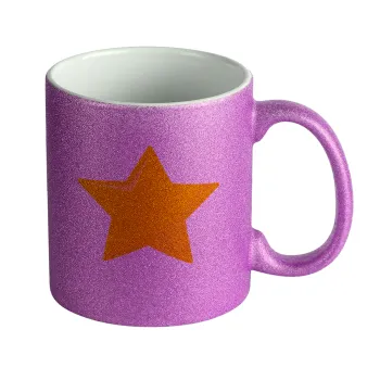 Star, Κούπα Μωβ Glitter που γυαλίζει, κεραμική, 330ml