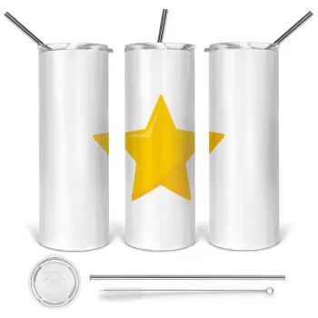 Star, Tumbler stainless steel 600ml, with metal straw & cleaning brush
