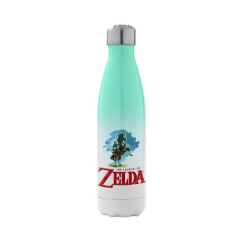Zelda, Μεταλλικό παγούρι θερμός Πράσινο/Λευκό (Stainless steel), διπλού τοιχώματος, 500ml