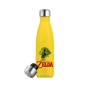 Zelda, Yellow Stainless Steel Metallic Thermos, double-walled, 500ml