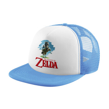 Zelda, Καπέλο παιδικό Soft Trucker με Δίχτυ ΓΑΛΑΖΙΟ/ΛΕΥΚΟ (POLYESTER, ΠΑΙΔΙΚΟ, ONE SIZE)