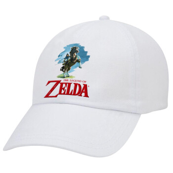 Zelda, Καπέλο ενηλίκων Jockey Λευκό (snapback, 5-φύλλο, unisex)