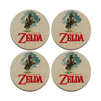 Zelda, ΣΕΤ x4 Σουβέρ ξύλινα στρογγυλά plywood (9cm)