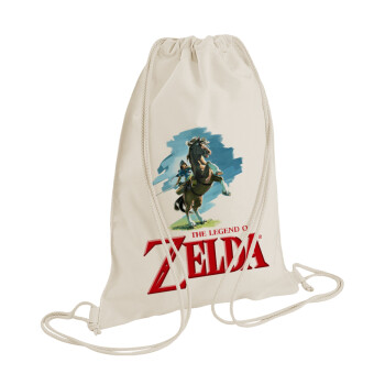 Zelda, Backpack bag GYMBAG natural (28x40cm)