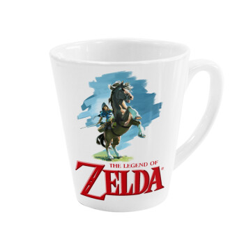 Zelda, Κούπα κωνική Latte Λευκή, κεραμική, 300ml