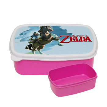 Zelda, ΡΟΖ παιδικό δοχείο φαγητού (lunchbox) πλαστικό (BPA-FREE) Lunch Βox M18 x Π13 x Υ6cm