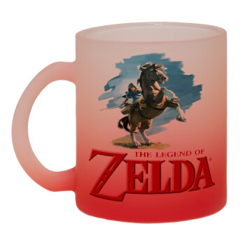 Zelda, Κούπα γυάλινη δίχρωμη με βάση το κόκκινο ματ, 330ml