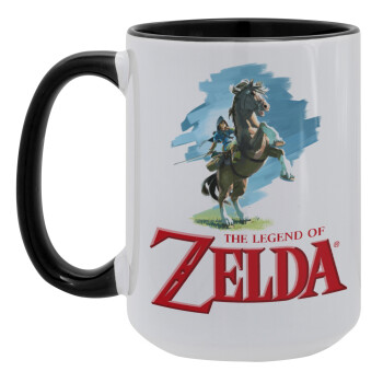 Zelda, Κούπα Mega 15oz, κεραμική Μαύρη, 450ml