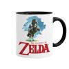 Zelda, Κούπα χρωματιστή μαύρη, κεραμική, 330ml