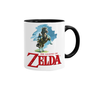 Zelda, Κούπα χρωματιστή μαύρη, κεραμική, 330ml