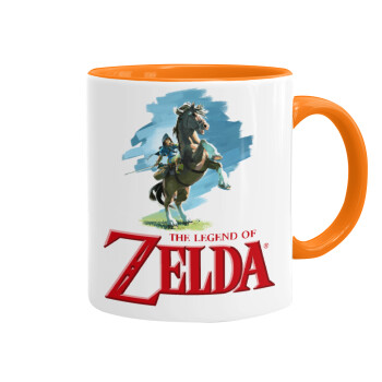 Zelda, Κούπα χρωματιστή πορτοκαλί, κεραμική, 330ml