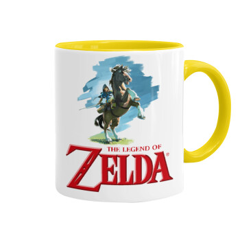 Zelda, Κούπα χρωματιστή κίτρινη, κεραμική, 330ml