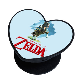 Zelda, Pop Socket καρδιά Μαύρο Βάση Στήριξης Κινητού στο Χέρι