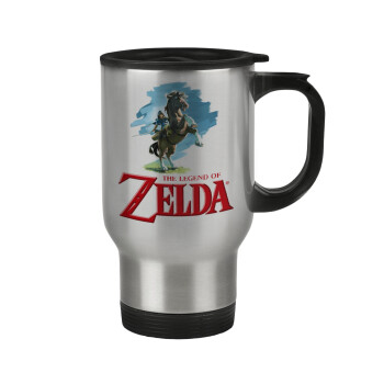 Zelda, Stainless steel travel mug with lid, double wall 450ml