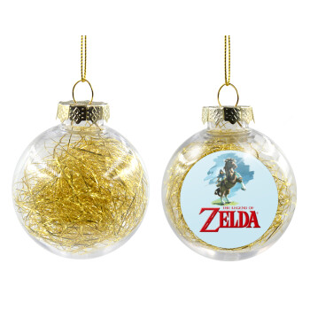 Zelda, Χριστουγεννιάτικη μπάλα δένδρου διάφανη με χρυσό γέμισμα 8cm