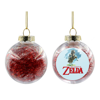 Zelda, Χριστουγεννιάτικη μπάλα δένδρου διάφανη με κόκκινο γέμισμα 8cm