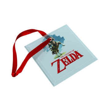 Zelda, Christmas ornament, glass square ornament 9x9cm
