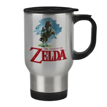Zelda, Stainless steel travel mug with lid, double wall 450ml