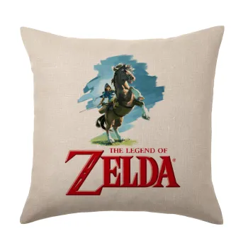 Zelda, Μαξιλάρι καναπέ ΛΙΝΟ 40x40cm περιέχεται το  γέμισμα