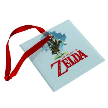 Zelda, Christmas ornament, glass square ornament 9x9cm