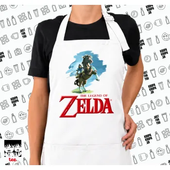 Zelda, Ποδιά μακριά Σεφ ολόσωμη με τσέπες white (ΕΝΗΛΙΚΩΝ)