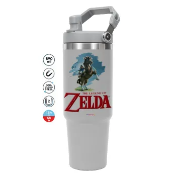 Zelda, ΓΚΡΙ χρώματος Θερμός Ανοξείδωτο 890ml (30oz) με χερούλι