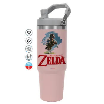 Zelda, ΡΟΖ χρώματος Θερμός Ανοξείδωτο 890ml (30oz) με χερούλι