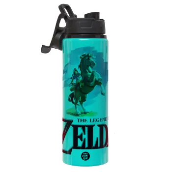 Zelda, Μεταλλικό παγούρι νερού με καπάκι ασφαλείας, αλουμινίου 850ml