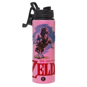 Zelda, Μεταλλικό παγούρι νερού με καπάκι ασφαλείας, αλουμινίου 850ml