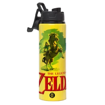Zelda, Μεταλλικό παγούρι νερού με καπάκι ασφαλείας, αλουμινίου 850ml