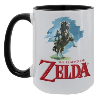 Zelda, Κούπα Mega 15oz, κεραμική Μαύρη, 450ml