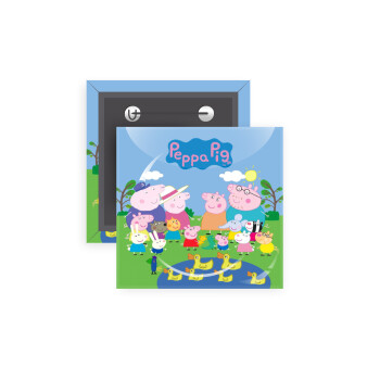 Peppa pig Family, Κονκάρδα παραμάνα τετράγωνη 5x5cm