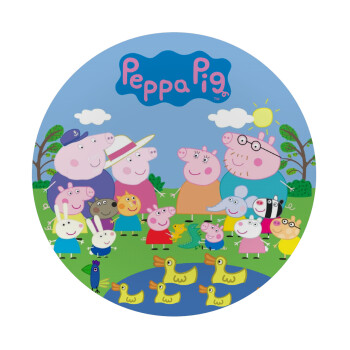 Peppa pig Family, Mousepad Στρογγυλό 20cm