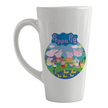 Peppa pig Family, Κούπα κωνική Latte Μεγάλη, κεραμική, 450ml