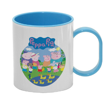 Peppa pig Family, Κούπα (πλαστική) (BPA-FREE) Polymer Μπλε για παιδιά, 330ml