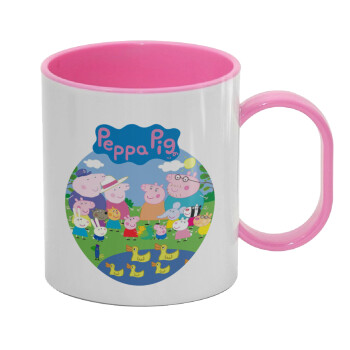 Peppa pig Family, Κούπα (πλαστική) (BPA-FREE) Polymer Ροζ για παιδιά, 330ml