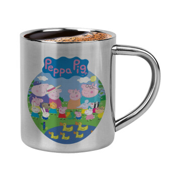 Peppa pig Family, Double-wall metal cup for espresso (220ml)