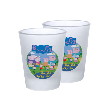 Peppa pig Family, Σφηνοπότηρα γυάλινα 45ml του πάγου (2 τεμάχια)
