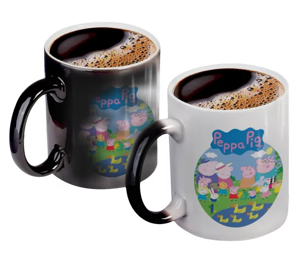 Peppa pig Family — Κούπα Μαγική, κεραμική, 330ml που αλλάζει χρώμα με το ζεστό ρόφημα