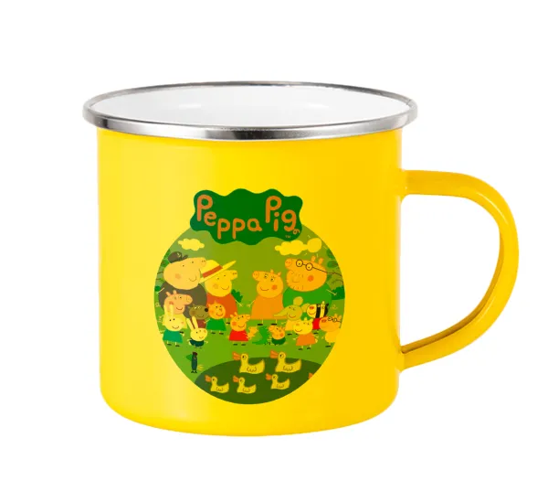 Peppa pig Family — Yellow Enamel Metallic Cup 360ml