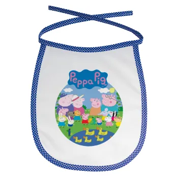 Peppa pig Family, Σαλιάρα μωρού αλέκιαστη με κορδόνι Μπλε